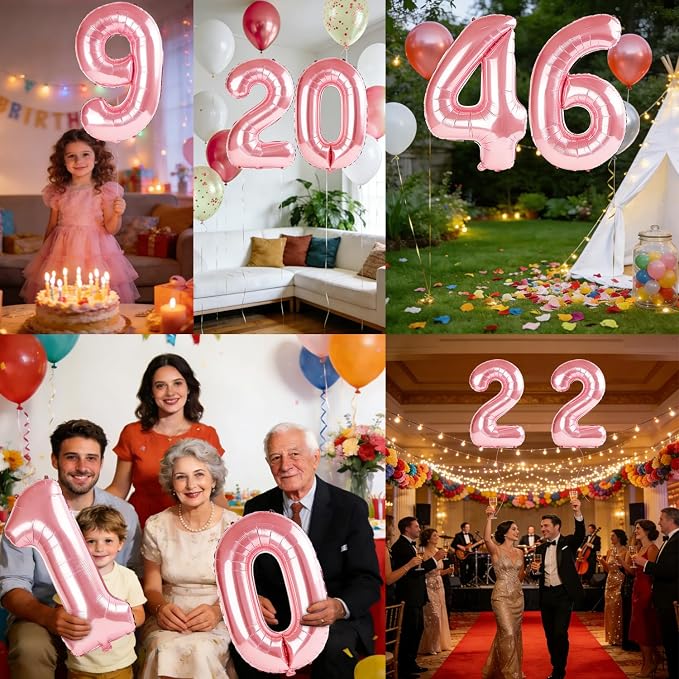 40 Inch Number 46 Balloons for 46th Birthday Party Decorations, 0-100 Jewelry - Image 7