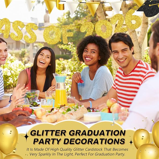 Fulmoon Congrats Grad Class of 2026 Banner Graduation Party Decor Class of 2026 - Image 7