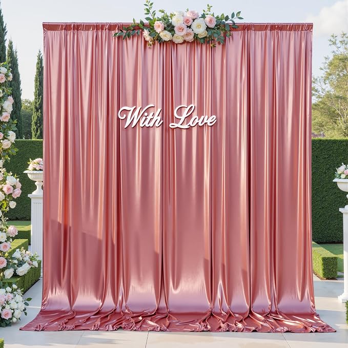 gogoparti 20x12FT Rose Gold Sequin Backdrop Curtain-4 Panels of 5x12FT - Image 8