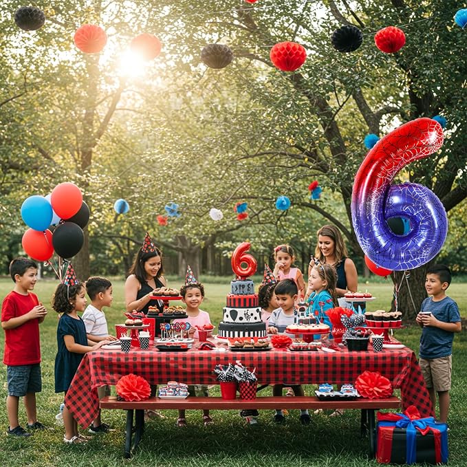 40 Inch Red Blue Number 6 Balloon - Image 5