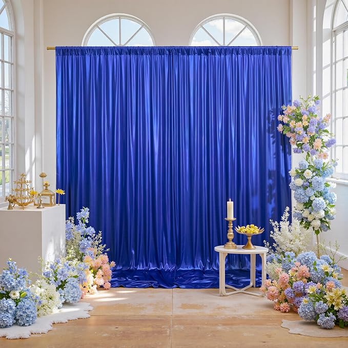 20x10ft Thick Royal Blue Glitter Backdrop Curtain Panels - Image 9