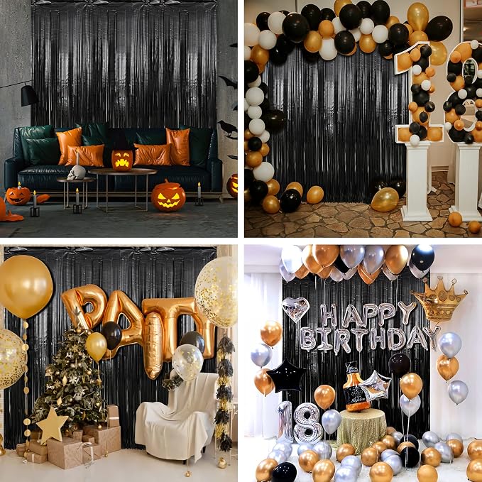 Crosize 4 Pack 3.3 x 9.9 ft Foil Fringe Streamer Backdrop, - Image 6