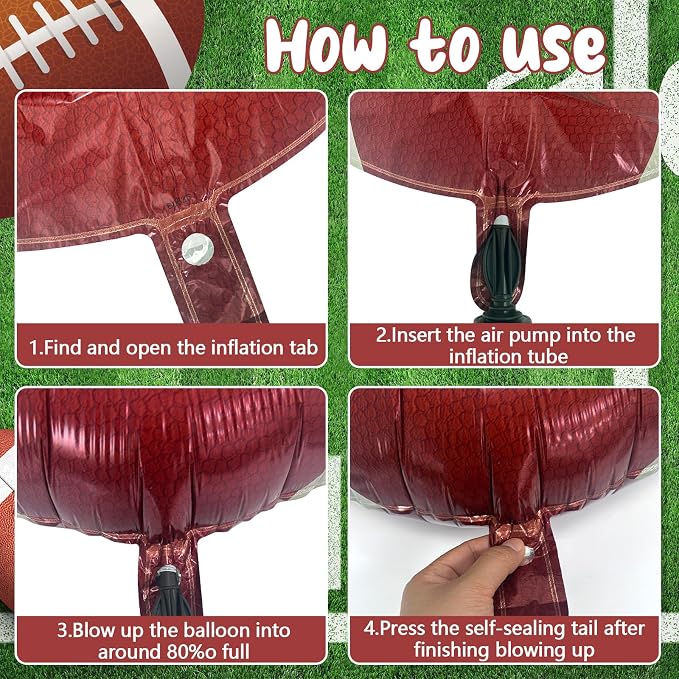 American Football Balloons 12pcs 20 inches Rugby Ball Balloon Football Party - Image 7