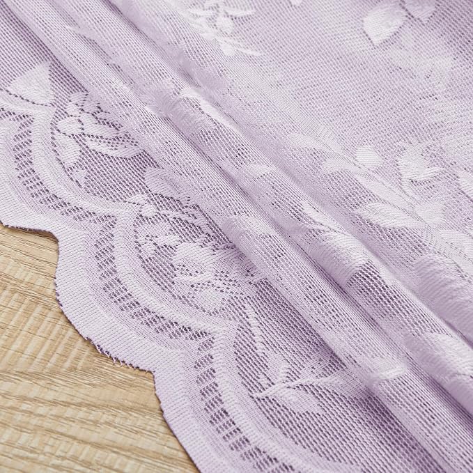 Light Purple Lace Curtains 84 Inches Long 2 Panels - Image 7