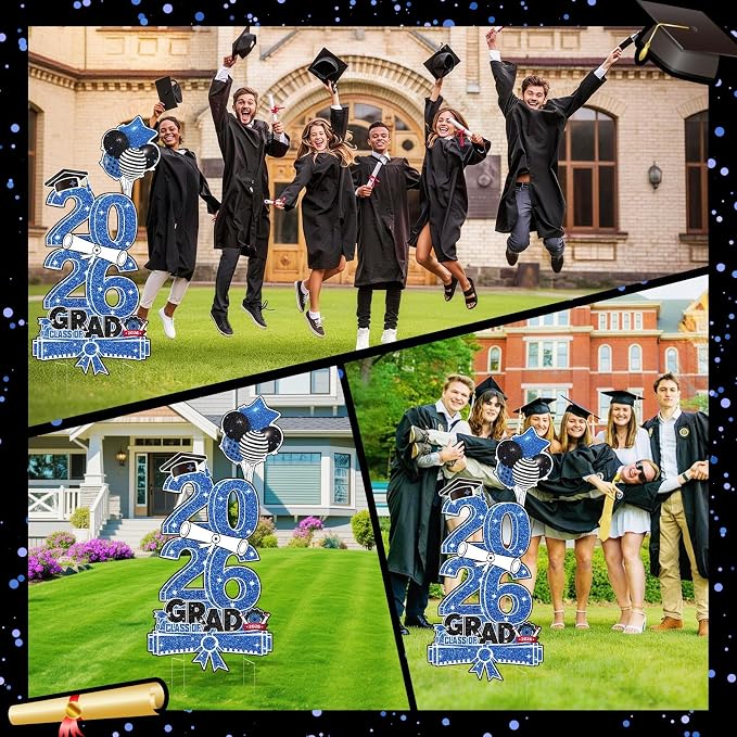 Blue & White 2026 Graduation Decorations, 3.37FT Large Class of 2026 - Image 7