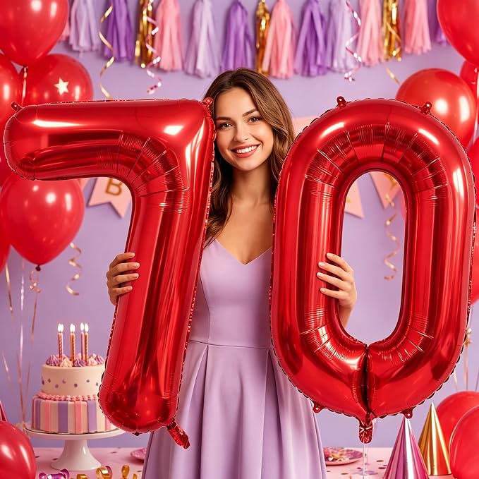 Number Balloons Red Party Balloon - Image 6