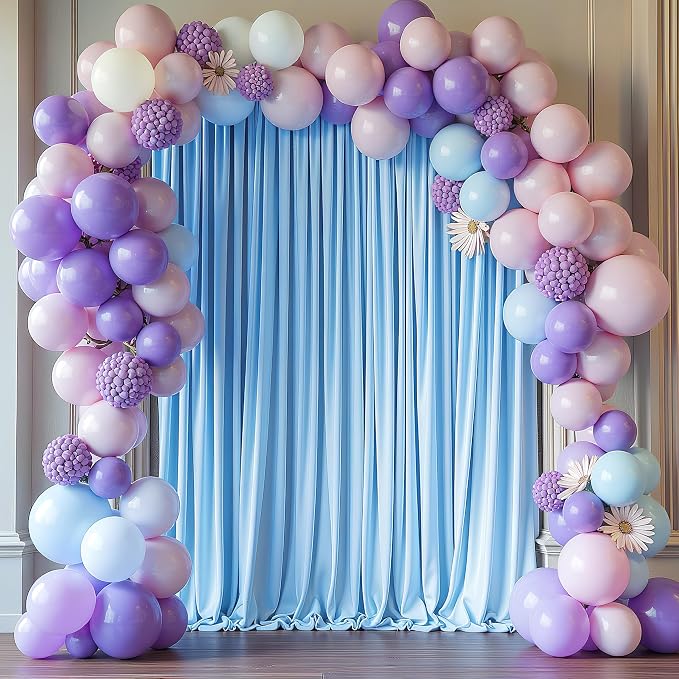 Blue Backdrop Curtain for Wedding Parties Backdrop Drapes 10x8FT | Wrinkle Free - Image 6