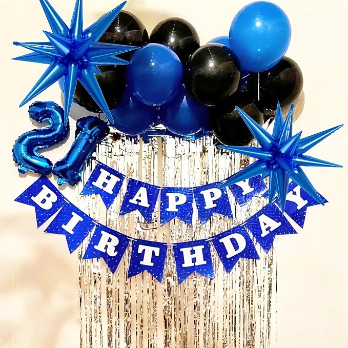 Blue and Black Balloons, 12inch Dark Blue Black Balloons, Confetti Latex Balloon - Image 7