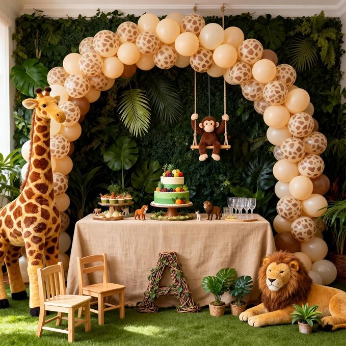 Giraffe Print Balloons Set, 12 Inch Safari Animal Deer Print Latex Balloons - Image 8