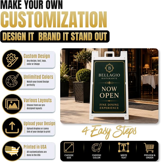 Plastic Sign HolderA-Frame Sidewalk Curb Std by BCB 24x36 | Printed in USA | - Image 7