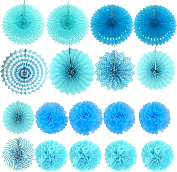 Party Decoration, Pom Poms Flowers, Garlands String Polka Dot and Triangle - Image 7