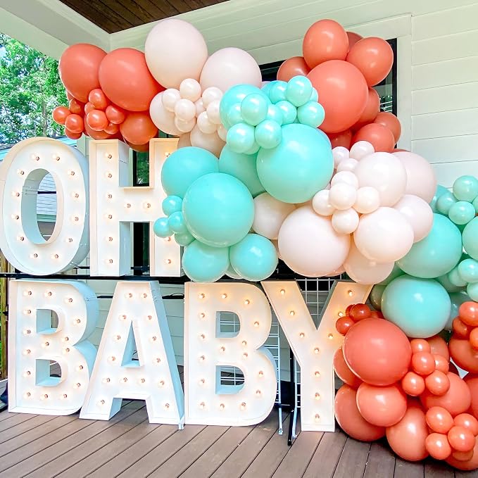 Teal Balloons Different Sizes 135pcs 18 12 10 5 Inch Turquoise Balloons Arch - Image 6