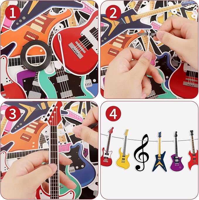 Hooqict Guitar Birthday Party Banner Music Themed Party Decorations Banner - Image 7
