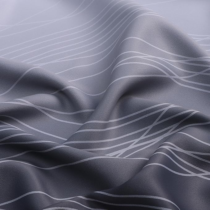 Black and Greyish White Ombre Short Blackout Kitchen Curtains 36 Inch Long - Image 9