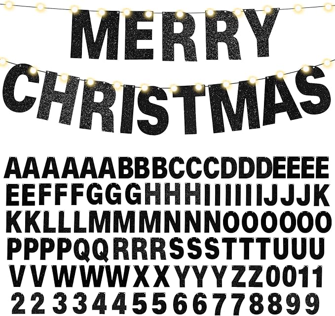 TaoBary 112 Pcs DIY Letter Kit Glitter Customizable Banner Letters Include 107 - Image 8