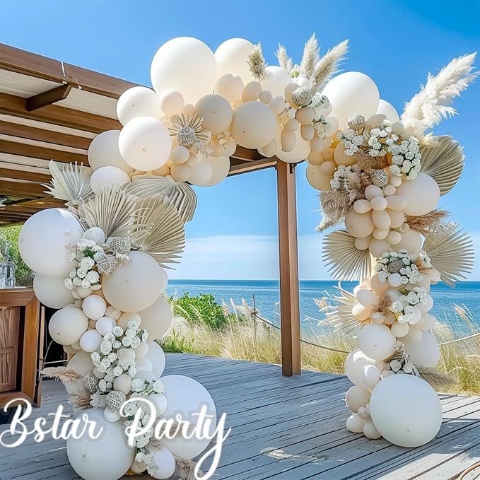 Double Stuffed White Sand Balloon Garland Arch Kit | 18/12/10/5inch Different - Image 6
