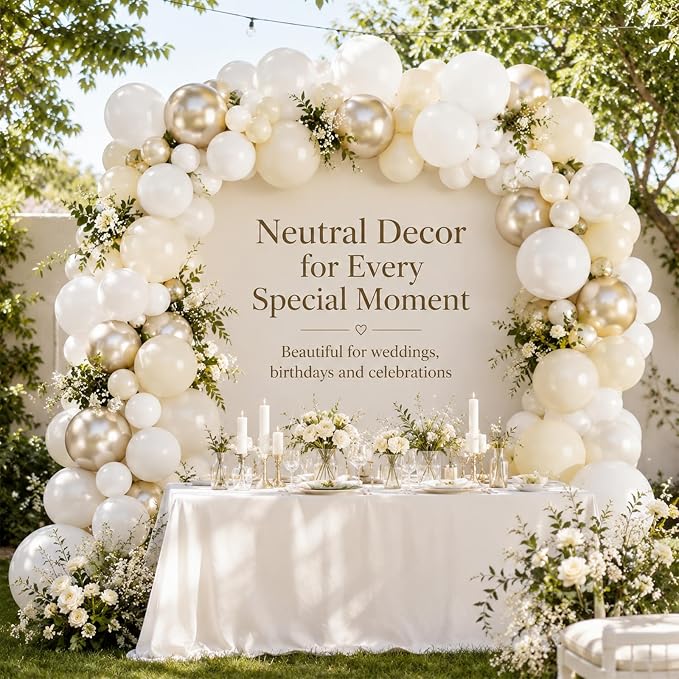 Beige White Pearl Balloons - Image 8