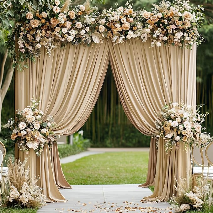 50ftx10ft Wrinkle Free Champagne Backdrop Curtains - Image 7