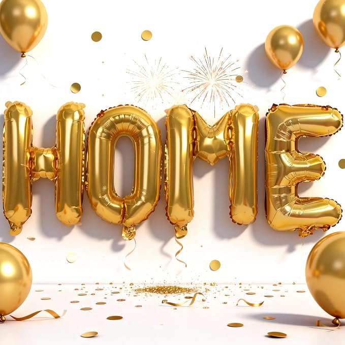 40 Inch Gold HOME Balloon Letters - Image 8