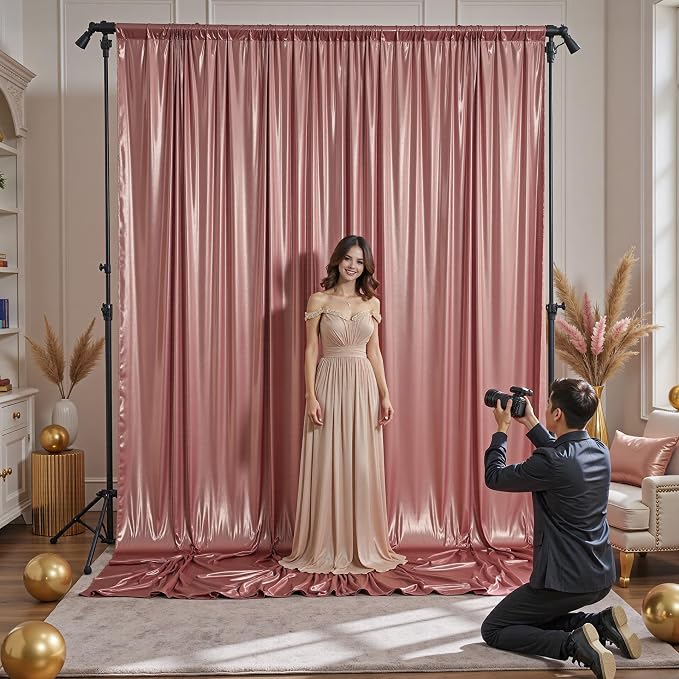 10x10FT Rose Gold Sequin Backdrop Curtain - Image 8