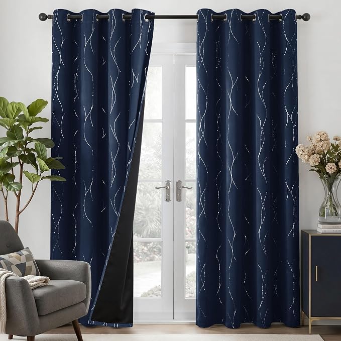 Deconovo 100% Blackout Living Room Curtains 84 Inches Long, Thermal Insulated - Image 9