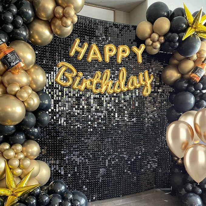 4x6 FT Black Shimmer Wall Backdrop, Glitter Bling Photo Backdrop - Image 6