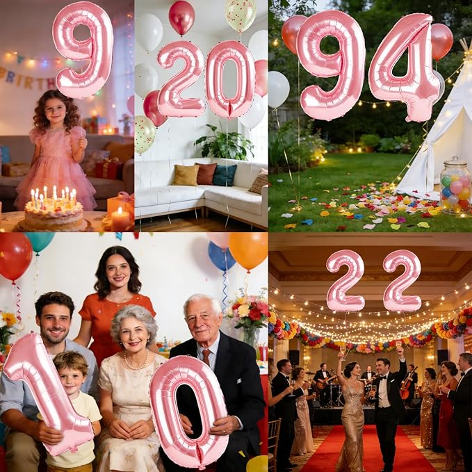 40 Inch Number 94 Balloons for 94th Birthday Party Decorations, 0-100 Jewelry - Image 7