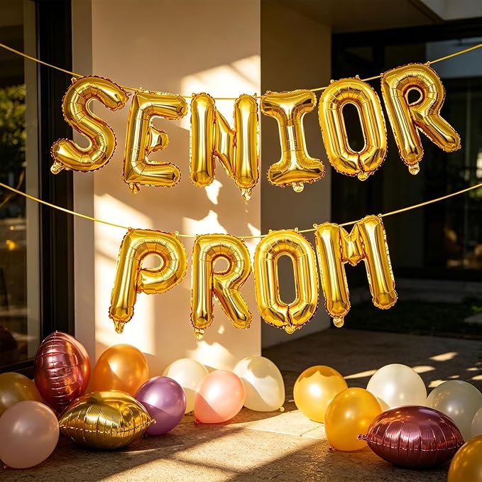 2 Set 20Pcs Gold SENIOR PROM Letter Balloons 16in Balloon Foil Letter - Image 9