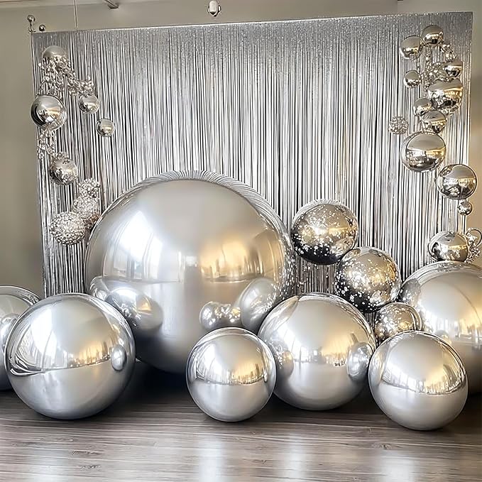 50 Inch Giant Silver Round Foil Balloons - Image 7