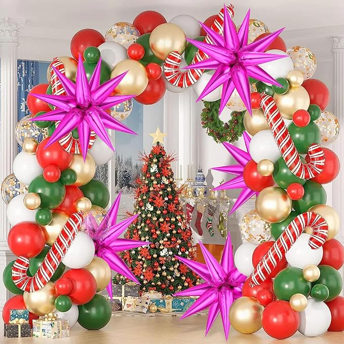 Hot Pink Star Balloons, Explosion Cone Mylar Spike Balloon - Image 7