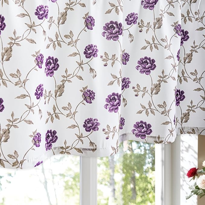 Beauoop Floral Sheer Valance Curtains - Image 9