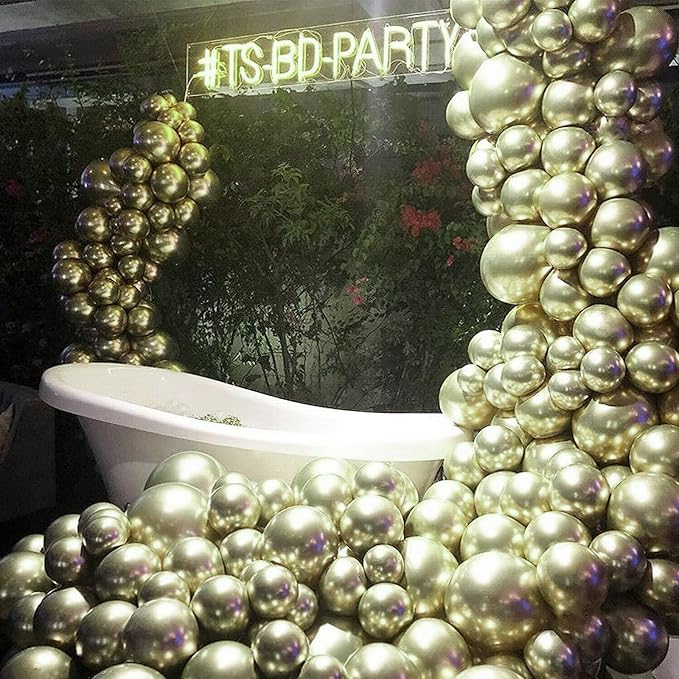 PartyWoo Metallic Gold Balloons 50pcs Chrome Gold Color 5 Inch | Balloons - Image 7