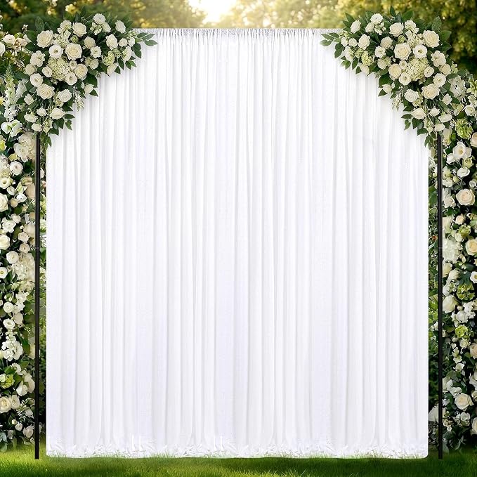 White Sequin Backdrop Curtains-1 Panel 5FTx8FT White Backdrop - Image 7