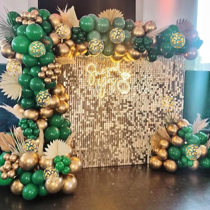 BAUANOOY Green and Gold Balloons - Image 7