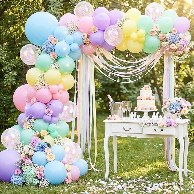 RUBFAC Pastel Balloons Garland Arch Kit, Easter Party Balloon - Image 7