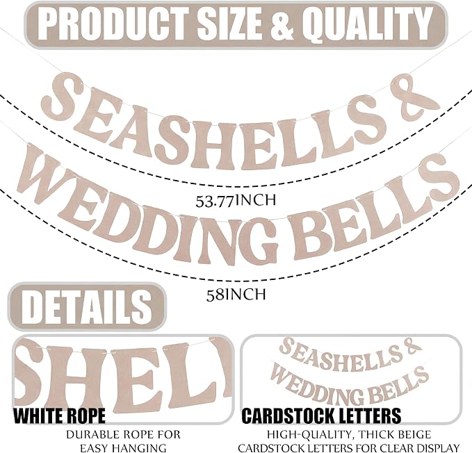 Affrolling Seashells & Wedding Bell Party Decorations Seashells and Wedding - Image 6