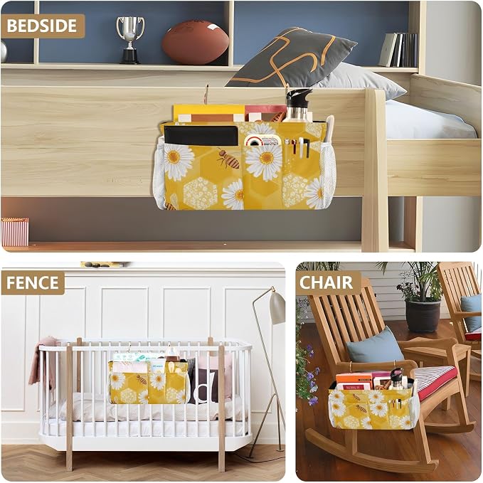 Bedside Caddy Hanging Bunk Bed Caddy Bed Organizer Hanging Pocket - Image 8