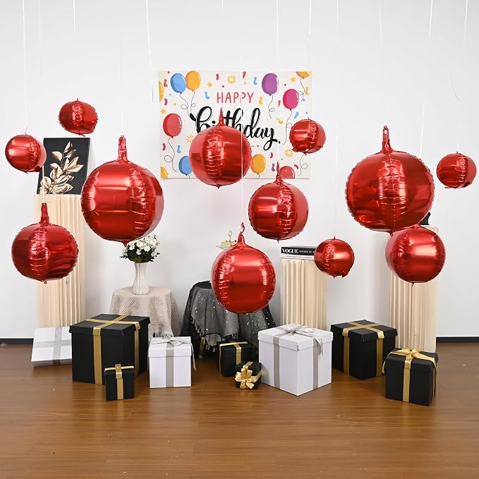 Red Round Foil Balloons - Image 9