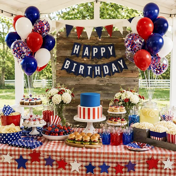 60pcs Red White and Blue Balloons 12inch - Image 7