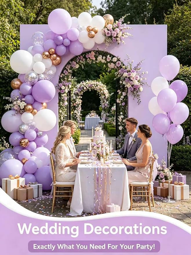 Lavender Balloons 125 pcs Different Sizes of 18 12 10 5 Inch Light Pastel - Image 9