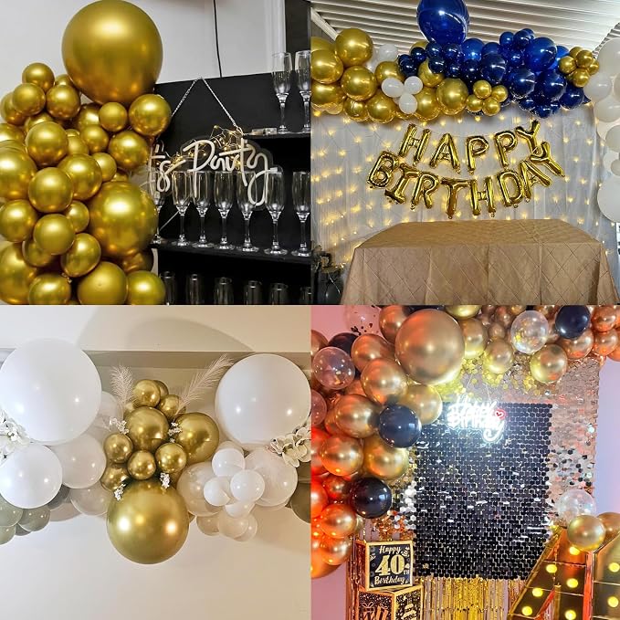 114pcs Metallic Gold Balloons Arch Kit, 18 12 10 5 inch Gold Balloons | - Image 7