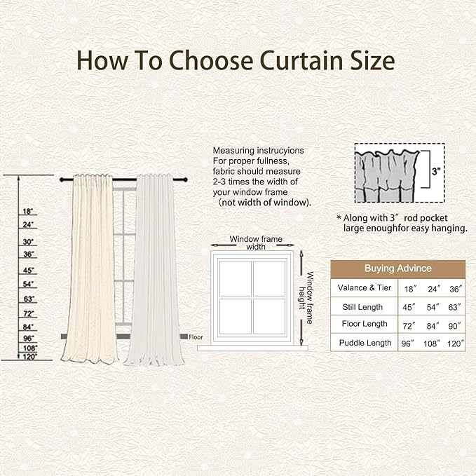 Sutuo Home Beige Boho Curtains 2 Panels - Image 3