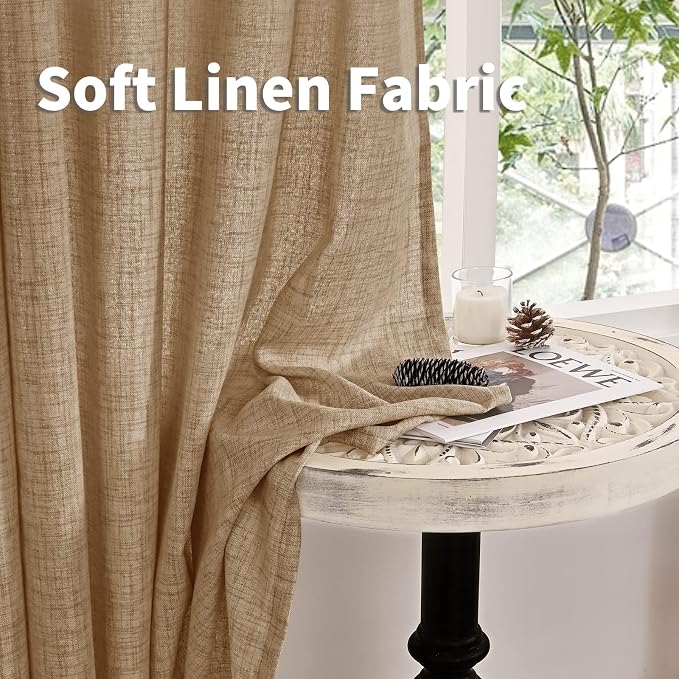 YoungsTex Burlap Linen Curtains 40 Inch Long - Image 9
