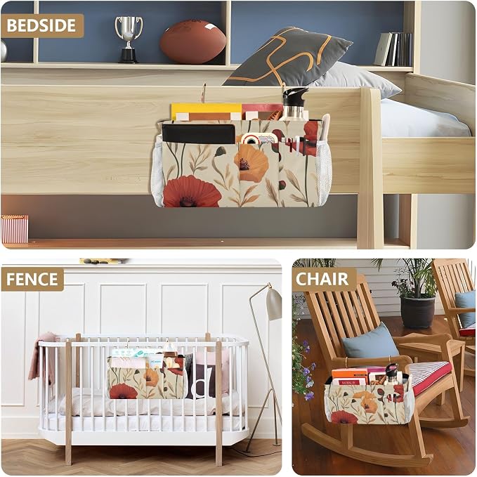 Bedside Caddy Metal Frame Hanging Organizer Bunk Bed Dorm Accessories Hook And - Image 8