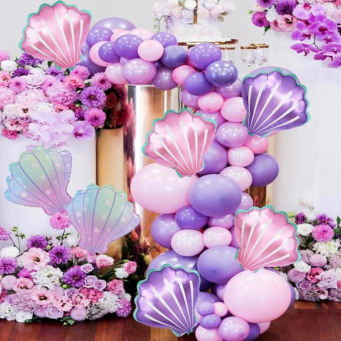 Sea Shells Balloons Multi-color Sea Shells Foil Mylar Balloon - Image 4