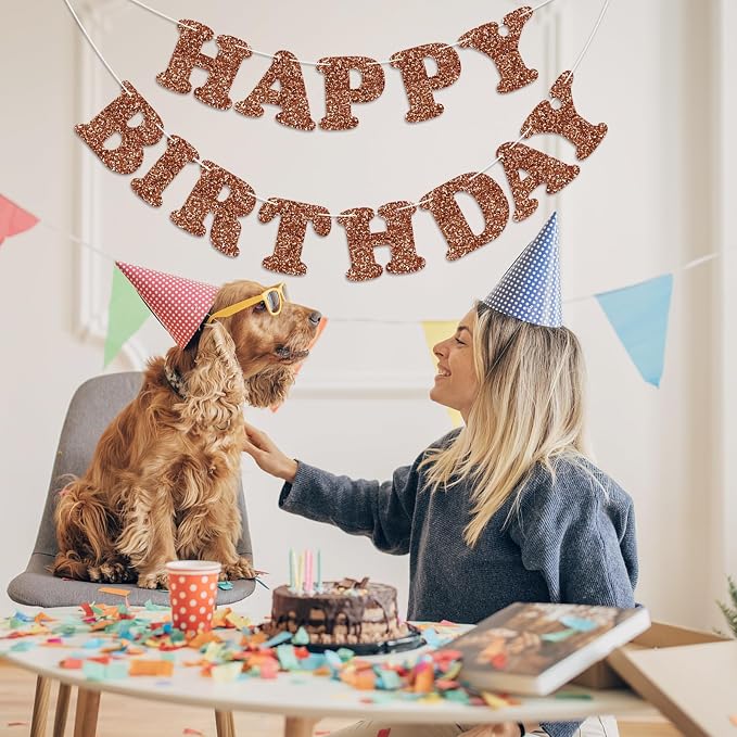 Brown Happy Birthday Banner Birthday Party Decorations Happy Birthday Banner - Image 8