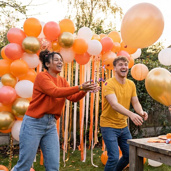 Orange Balloons, Baby Shower, Anniversary, Graduation, Wedding Decorations - Image 8