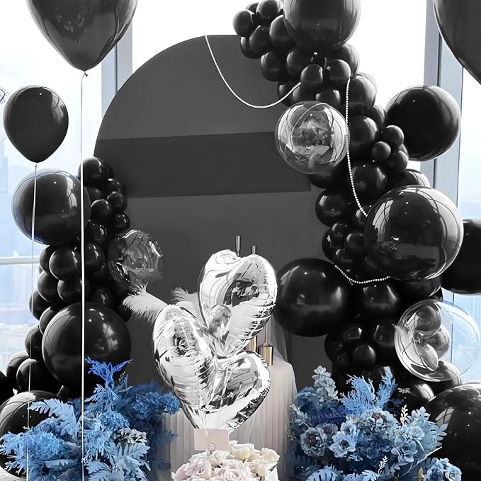 200 Pieces Black Balloons Different Sizes 5 10 12 18 Inch Latex Balloons - Image 7