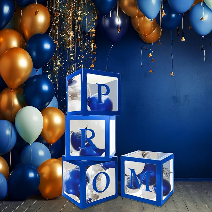 4 Pcs Prom Boxes with Letters 11.8 x 11.8 x 11.8 Inch Clear Balloon Boxes - Image 7
