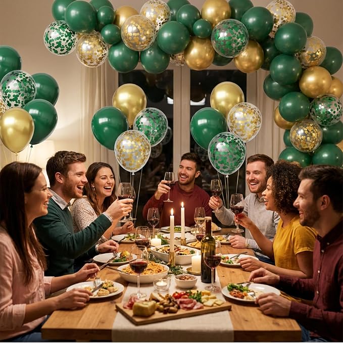 Green and Gold Latex Balloons - Image 7